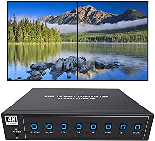 ISEEVY 4K60 UHD Video Wall Controller 2x2 1x2 2x1 1x3 3x1 1x4 4x1 TV Wall Controller for 4 TV Splicing Display Support 3840x2160@60Hz Inputs and Rotate 90 Degree for Portrait Mode Screens