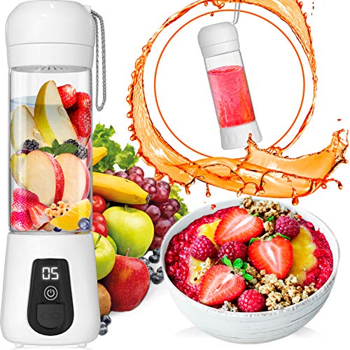 Portable Blender Lacomri  Powerful Crusher for Frozen Fruits and Veggies  Travel Blender  Cordless Blender  Portable Blender USB Rechargeable  Personal Blender  Mini Blender with Stainless-Steel Blades  Ideal for Healthy Juices and Smoothies