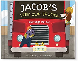 Construction Trucks Diggers Book for Boys, Personalized Name Book for Kids