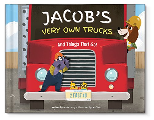 Construction Trucks Diggers Book for Boys, Personalized Name Book for Kids