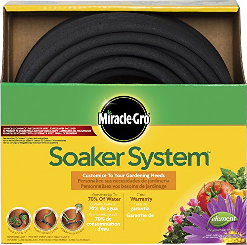 Swan Products MGSPAK38100CC Miracle-GRO Soaker System Customizable Hose with Push on Fittings, 100' x 3/8