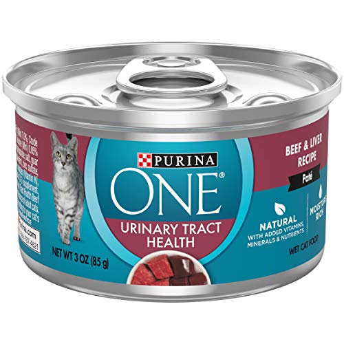 Purina ONE Urinary Tract Health, Natural Pate Wet Cat Food, Urinary Tract Health Beef & Liver Recipe - (24) 3 oz. Pull-Top Cans