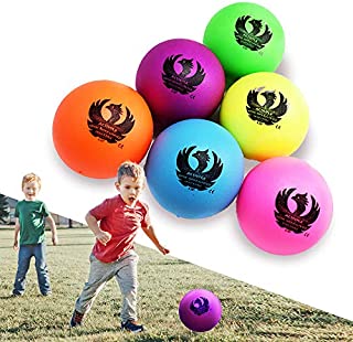 Dodgeball Set, Medium Bounce, High Durability, Foam Core Coated Ball for Grabbing, Safe and Fun for Kids and Adults in Playground and Outdoor, Pack of 6 Colors, 6.25 Inch