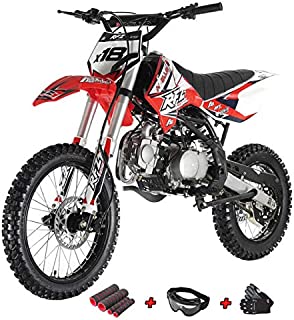 125cc Adults Dirt Bike with 4-Speed Manual Transmission, Double Spare Frame! Kick Start, Big 17