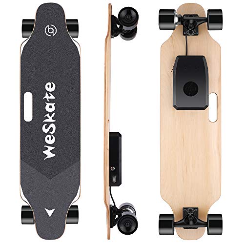 WeSkate Electric Longboard Wireless Remote Control Complete Skateboard Cruiser for Cruising, Carving, Free-Style and Downhill, 8 Layers Maple Skateboard for Adults and Youths