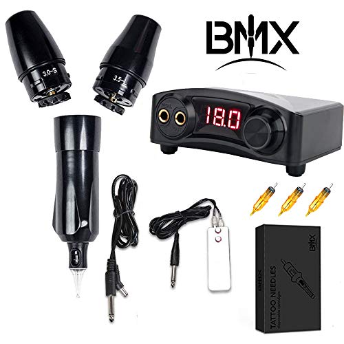 BMX Pen Rotary Machine Tattoo Kit Rotary Tattoo Pen with Swiss Motors Cartridge Needles Power Supply Rotary Machine Use for Tattoo Artist