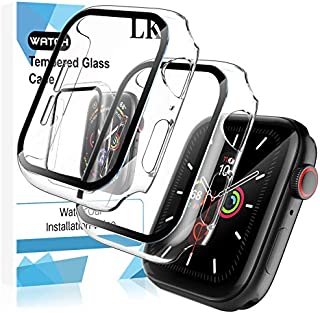 LK 2 Pack Tempered Glass Case Compatible With Apple Watch SE Series 6 Series 5 Series 4 40mm, Model No. LK3356