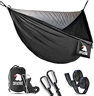 Covacure Camping Hammock with Mosquito Net - Lightweight Double Hammock,Hold Up to 772lbs,Portable Hammocks for Indoor,Outdoor, Hiking, Camping, Backpacking, Travel, Backyard, Beach