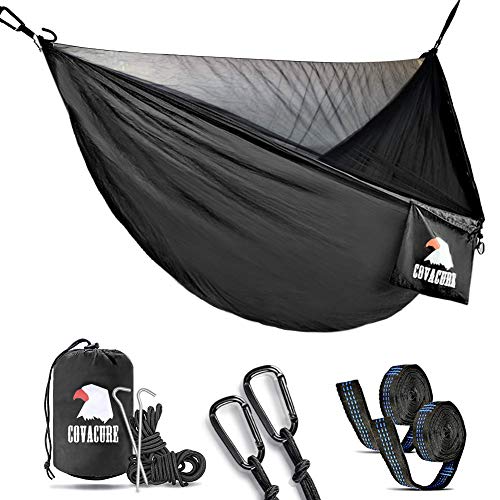 Covacure Camping Hammock with Mosquito Net - Lightweight Double Hammock,Hold Up to 772lbs,Portable Hammocks for Indoor,Outdoor, Hiking, Camping, Backpacking, Travel, Backyard, Beach