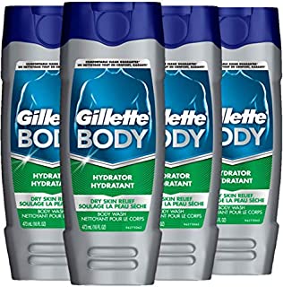 Gillette Body Hydrator Body Wash for Men, Dry Skin Relief, 16 Fluid Ounce (Pack of 4)