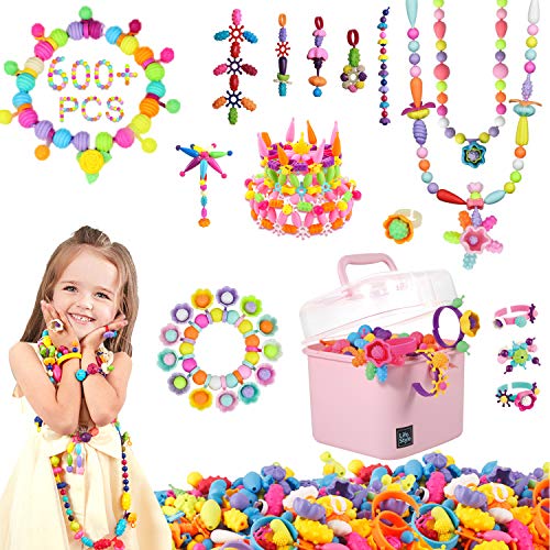 Pop Beads Creativity DIY Jewelry Making Kit for Kids Toddlers Beads for Jewelry Making,Idea Arts Crafts Birthday Christmas Gifts for 3 4 5 6 7 8 9 Year Old Girls Toy