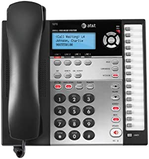 AT&T 1070 4-Line Expandable Corded Phone System with Caller ID/Call Waiting and Speakerphone, 1 Handset, Black/Silver