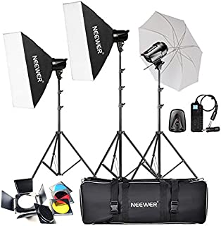 Neewer 540W(3X180W) Professional Photography Studio Flash Strobe Light Lighting Kit for Photo Studio Portrait Photography, Video Shoots (T-180B)