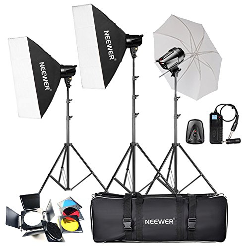 Neewer 540W(3X180W) Professional Photography Studio Flash Strobe Light Lighting Kit for Photo Studio Portrait Photography, Video Shoots (T-180B)