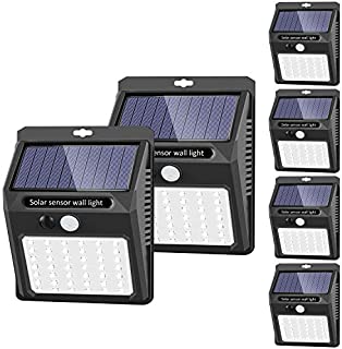 Solar Lights Outdoor [42 LED/3 Working Mode], SEZAC Solar Security Lights Solar Motion Sensor Lights Wireless IP 65 Waterproof Outdoor Lights for Garden Fence Patio Garage (6 Pack)