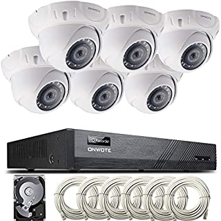 ONWOTE 4K 8MP 8CH NVR PoE Security Camera System 2TB HDD, Smart Human Body Detection, (6) Outdoor Wired Dome 5MP PoE IP Cameras, 24/7 Video Audio Surveillance Kit