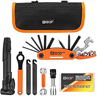 Bicycle Repair Bag & Bicycle Tire Pump, Home Bike Tool Portable Patches Fixes, Fixe, Inflator, Maintenance For Camping Travel Essentials Tool Bag Bike Repair Tool Kit Safety Emergency All In One Tool
