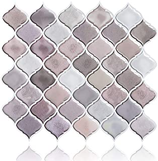 Peel and Stick Backsplash Tiles for Kitchen, Arabesque Decorative Backsplash Peel and Stick,Stick on Tiles for Backsplash,Self Stick Backsplash Tiles (4 Sheets)