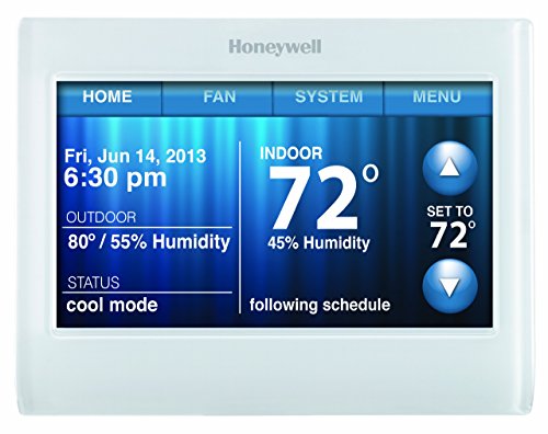 Honeywell TH9320WF5003 Wi-Fi 9000 Color Touch Screen Programmable Thermostat, 3.5 x 4.5 Inch, White,'Requires C Wire