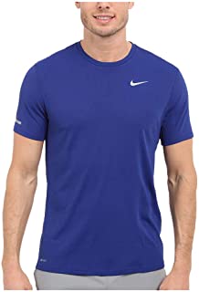 Nike Men's Dri-Fit Contour Running Shirt-Deep Royal Blue-Small