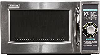 Sharp R-21LCFS Medium-Duty Commercial Microwave Oven with Dial Timer, Stainless Steel, 1000-Watts, 120-Volts