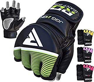 RDX Kids MMA Gloves for Grappling Martial Arts Training | Maya Hide Leather Mitts for Youth |Good for Kickboxing, Sparring, Muay Thai, Junior Cage Fighting & Punching Bag