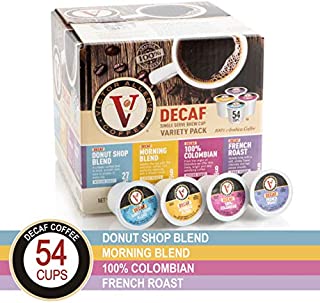 Decaf Donut Shop, Morning Blend, 100% Colombian, and French Roast Variety Pack for K-Cup Keurig 2.0 Brewers, 54 Count, Victor Allens Coffee Medium Roast Single Serve Coffee Pods