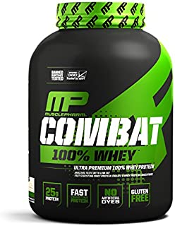 MusclePharm Combat 100% Whey, Muscle-Building Whey Protein Powder, Vanilla, 5 Pounds, 73 Servings