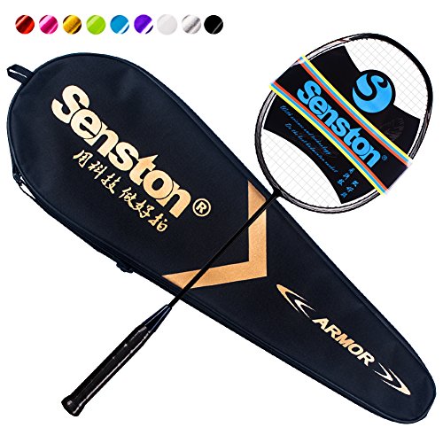 Senston N80 Graphite Single High-Grade Badminton Racquet Professional Carbon Fiber Badminton Racket Black