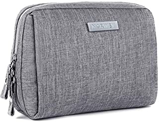 Small Makeup Bag for Purse Travel Makeup Pouch Mini Cosmetic Bag for Women Girls (Small, Grey)