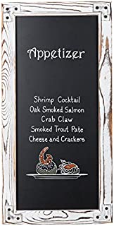 MyGift Wall-Mounted Erasable Chalkboard Sign with Rustic Whitewashed Wood Framed - 12 X 25-Inch