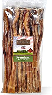 Downtown Pet Supply 12 Inch American Bully Sticks for Dogs Made in USA - Odorless Dog Dental Chew Treats, High in Protein, Alternative to Rawhides (12 Inch, 10 Pack)