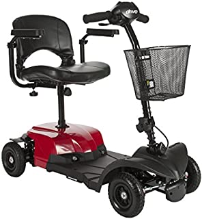 Drive Medical Bobcat X4 Compact Transportable Power Mobility Scooter, 4 Wheel, Red