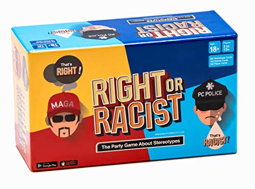 Right Or Racist - Funny White Elephant Gifts for Adults - Xmas Gift Secret Santa - Adult Party Game - Hilarious Drinking NSFW Game - Gag Gifts