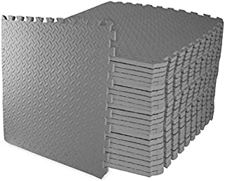 BalanceFrom Puzzle Exercise Mat with EVA Foam Interlocking Tiles (Gray)