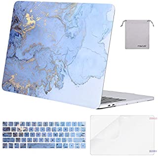 MOSISO Compatible with MacBook Pro 13 inch Case A2159 A1989 A1706 A1708, Water Blue Marble