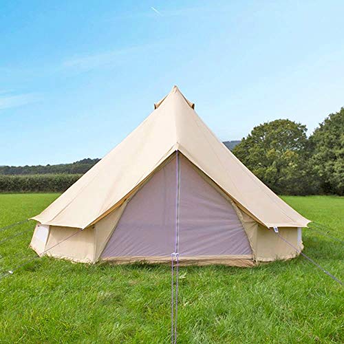 Free Space Big Family Camping Bell Tent (Beige, 4 Meters in Diameter)