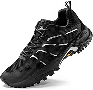 Wantdo Men's Lightweight Tennis Shoes Hiker Mountaineering Trekking Backpacking Shoes Black 7.5 M US