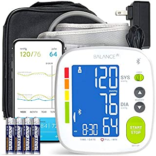 GreaterGoods Bluetooth Full Set Blood Pressure Monitor Cuff and Kit, Carrying Case, Batteries, Plug, Cuff, Monitor, Free App for Your iPhone and Android (Full Kit)