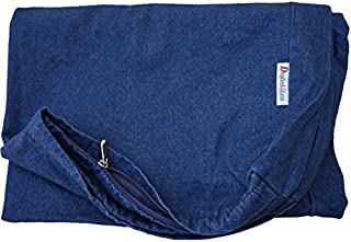 Dogbed4less XXL 55X37X4 Inches Blue Color Denim Jean Dog Pet Bed External Zipper Duvet Cover - Replacement Cover only