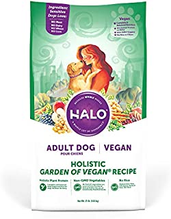 Halo Vegan Dry Dog Food - Premium and Holistic Garden of Vegan Recipe - 21 Pound Bag - Sustainably Sourced Adult Dry Dog Food - Non-GMO and Made in the USA