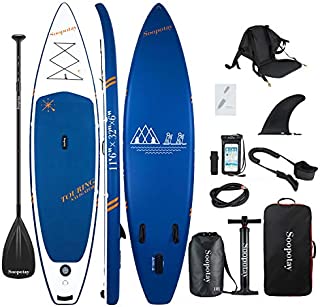 Soopotay Inflatable Standup Paddleboard, Inflatable SUP Board Stand Up, iSUP Package with All Accessories (Navy Blue, 11'6'' x 32'' x 6'')