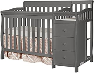 Dream On Me Jayden 4-in-1 Mini Convertible Crib And Changer in Storm Grey, Greenguard Gold Certified