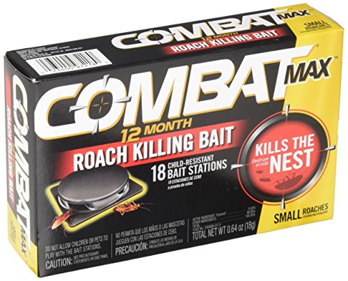 Combat Max 12 Month Roach Killing Bait, Small Roach Bait Station, Child-Resistant, 18 Count