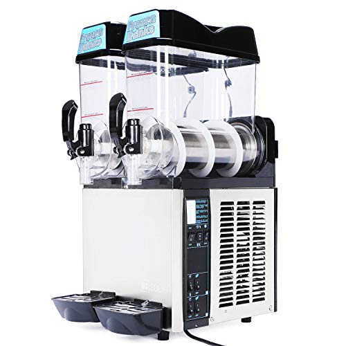 Slush Machine- Slushie Machine and Beverage Dispenser with Two 12L Tanks, 110V and 60Hz, Make the Perfect Fine Ice Slushies with the Frozen Drink Machine, a U.S. Solid Product