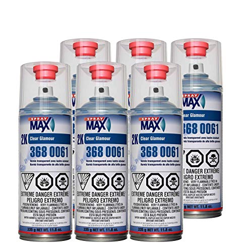 Spray max 1 CASE of (6) AEROSOL Clear Coat