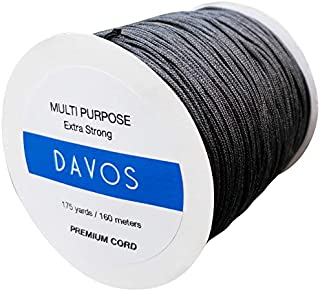 Black Nylon Braided Cord Extra Strong Multi-Use Thread 1.5mm x 175 Yards 160m Jewelry Making String Beading Shamballa Necklaces Bracelets Lift Shade Cord Window Blinds Arts Crafts Wind Chime Supplies