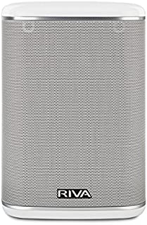 RIVA ARENA Smart Speaker Compact Wireless for Multi-Room music streaming and voice control works with Google Assistant (White)