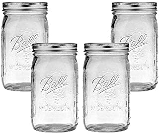 Ball Mason Jar-32 oz. Clear Glass Wide Mouth - Set of 4