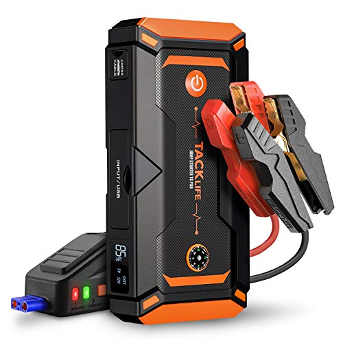 TACKLIFE T8 Pro 1200A Peak 18000mAh Water-Resistant Car Jump Starter (up to 7.5L Gas, 6L Diesel Engine) with LCD Screen, USB Quick Charge, 12V Auto Battery Booster, Portable Power Pack